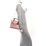 Patent Cannage Medium Lady Dior Light Pink