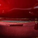 Patent Cannage Small Lady Dior Cherry Red
