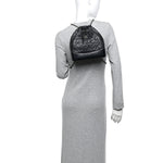 Aged Calfskin Quilted Small Gabrielle Backpack Black
