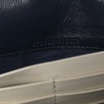 Vintage Effect Calfskin Matelasse Diagonal Torchon GG Marmont Chain Wallet Mystic White Blue Agata