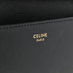 Shiny Calfskin Triomphe Margo Wallet on Chain Black