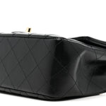 Lambskin Quilted Mini Rectangular Flap Black