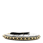 Patent Calfskin Quilted Chain Hoop Bag Black