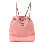 Aged Calfskin Quilted Small Gabrielle Backpack Pink
