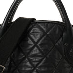 Coated Canvas Quilted Large Garment Travel Bag Black