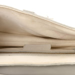 Calfskin Embossed Oblique Saddle Bag White