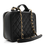 Caviar Quilted Medium CC Filigree Vanity Case Black