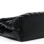 Calfskin Y Quilted Monogram Monochrome Small Loulou Chain Satchel Black