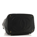Caviar Quilted Drawstring Backpack Black