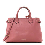 Derby Calfskin House Check Medium Banner Tote Mauve Pink