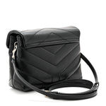 Calfskin Y Quilted Monogram Toy Loulou Crossbody Bag Black