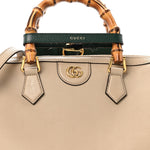 Calfskin Diana Bamboo Boston Oatmeal Vintage Green