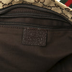 GG Monogram Small Web Handle Bucket Tote Dark Brown