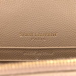 Grain De Poudre Matelasse Chevron Monogram Envelope Chain Wallet Dark Beige