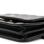 Caviar Quilted Mini Wallet On Chain WOC Black