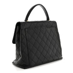 Caviar Quilted Jumbo Kelly Flap Black