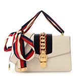 Calfskin Small Sylvie Shoulder Bag Off White