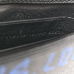 Grained Calfskin Graffiti BB Chain Wallet Black Bleu Violet