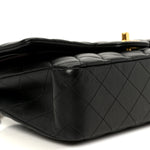 Lambskin Quilted Medium Double Flap Black