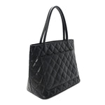 Caviar Quilted Medallion Tote Black