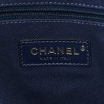 Mixed Fibers Striped Small Deauville Tote Navy Blue