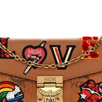 Visetos Large Patricia Love Patch Wallet On Chain Cognac