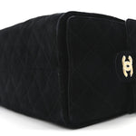 Suede Quilted Small Chanel 25 Handbag Black