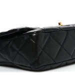 Lambskin Quilted Large CC Funky Town Flap Black