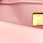 Lambskin Quilted Mini Heart Charms Flap Light Pink
