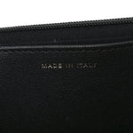 Lambskin Quilted Crystal Handle Wallet On Chain WOC Black