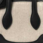 Calfskin Cotton Linen Nano Sesia Happy Day Bag Natural Black