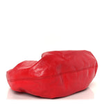 Crackle Patent Calfskin Small Handle Crescent Bag Flame Red