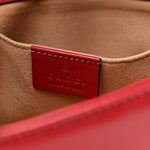 Calfskin Matelasse Mini GG Marmont Shoulder Bag Hibiscus Red