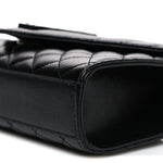 Grain De Poudre Textured Mixed Matelasse Triquilt Small Monogram Monochrome Satchel Black