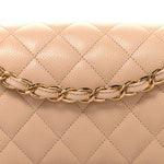 Caviar Quilted Jumbo Double Flap Beige