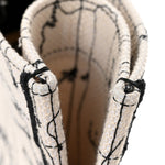 Canvas Embroidered Zodiac Book Tote Latte Multicolor