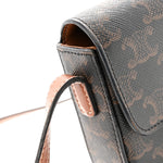 Canvas Calfskin Triomphe Shoulder Bag Tan