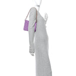 Lambskin Quilted Small Pick Me Up Hobo Purple