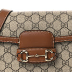 GG Supreme Monogram Duomo Lux Horsebit 1955 Soft Small Shoulder Bag Beige Ebony Sundial