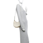 Vitello Grace Matte Mini Fendigraphy Hobo Bag White Ice