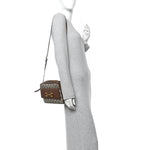 GG Supreme Monogram Small Horsebit 1955 Shoulder Bag Beige Brown Sugar