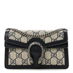GG Supreme Monogram Textured Dollar Calfskin Super Mini Dionysus Shoulder Bag Beige Blue