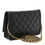 Caviar Quilted Boy Wallet On Chain WOC Black