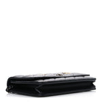 Aged Calfskin Quilted Lucky Charms 2.55 Reissue Wallet On Chain WOC Black
