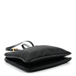 Tessuto Nylon Soft Calf Double Zip Crossbody Bag Black