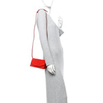 Brushed Calfskin Mini Geometric Clutch Bag Flame Red