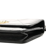 Lambskin Quilted Chanel 19 Wallet On Chain WOC Black