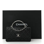 Lambskin Quilted Metal Top Handle Crossbody Flap Black