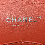 Lambskin Quilted Jumbo Double Flap Orange