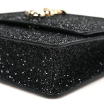 Coarse Glitter Pearl Varenne Shoulder Bag Black